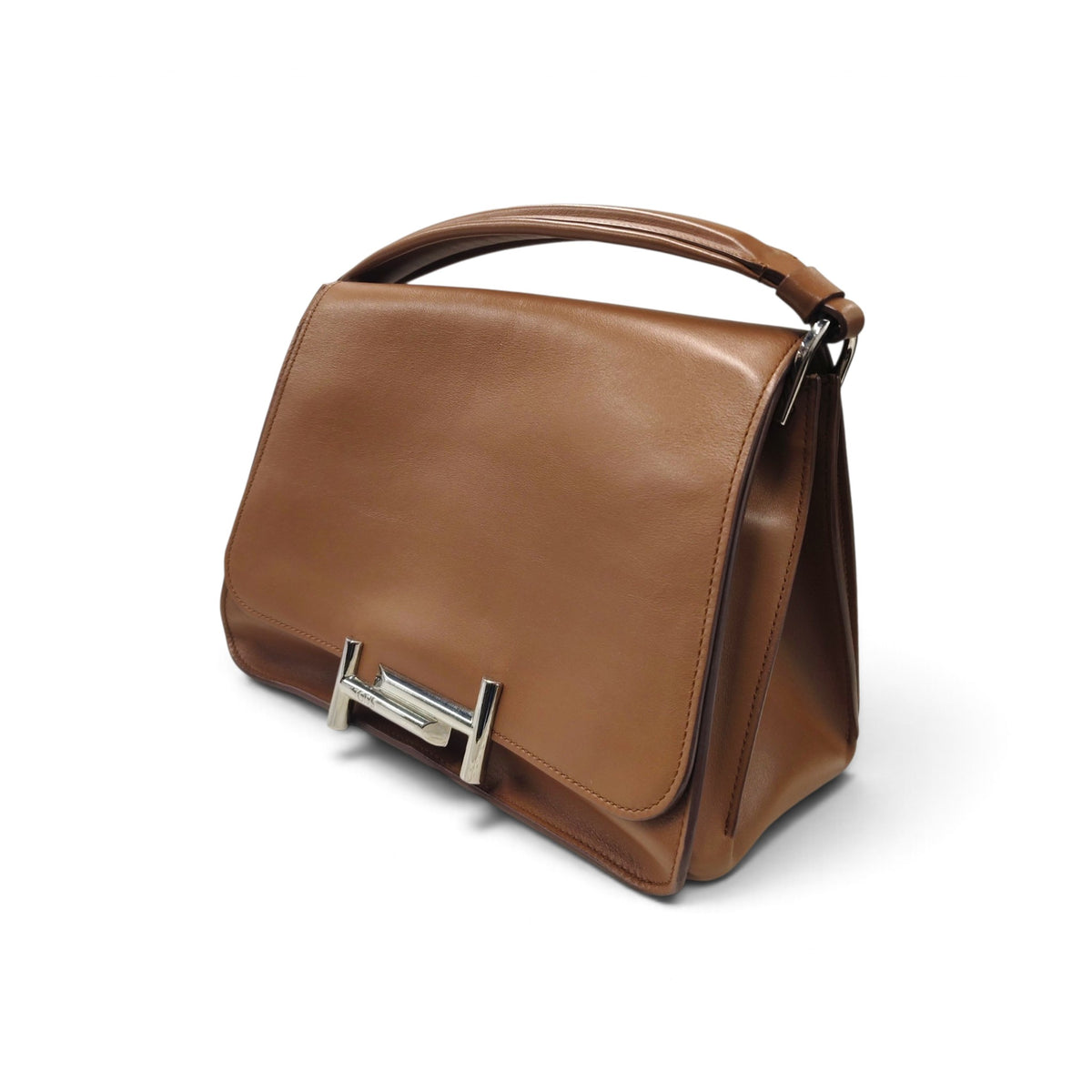 TOD'S Double T 2WAY Bag (AB) Brown Small Damage A048
