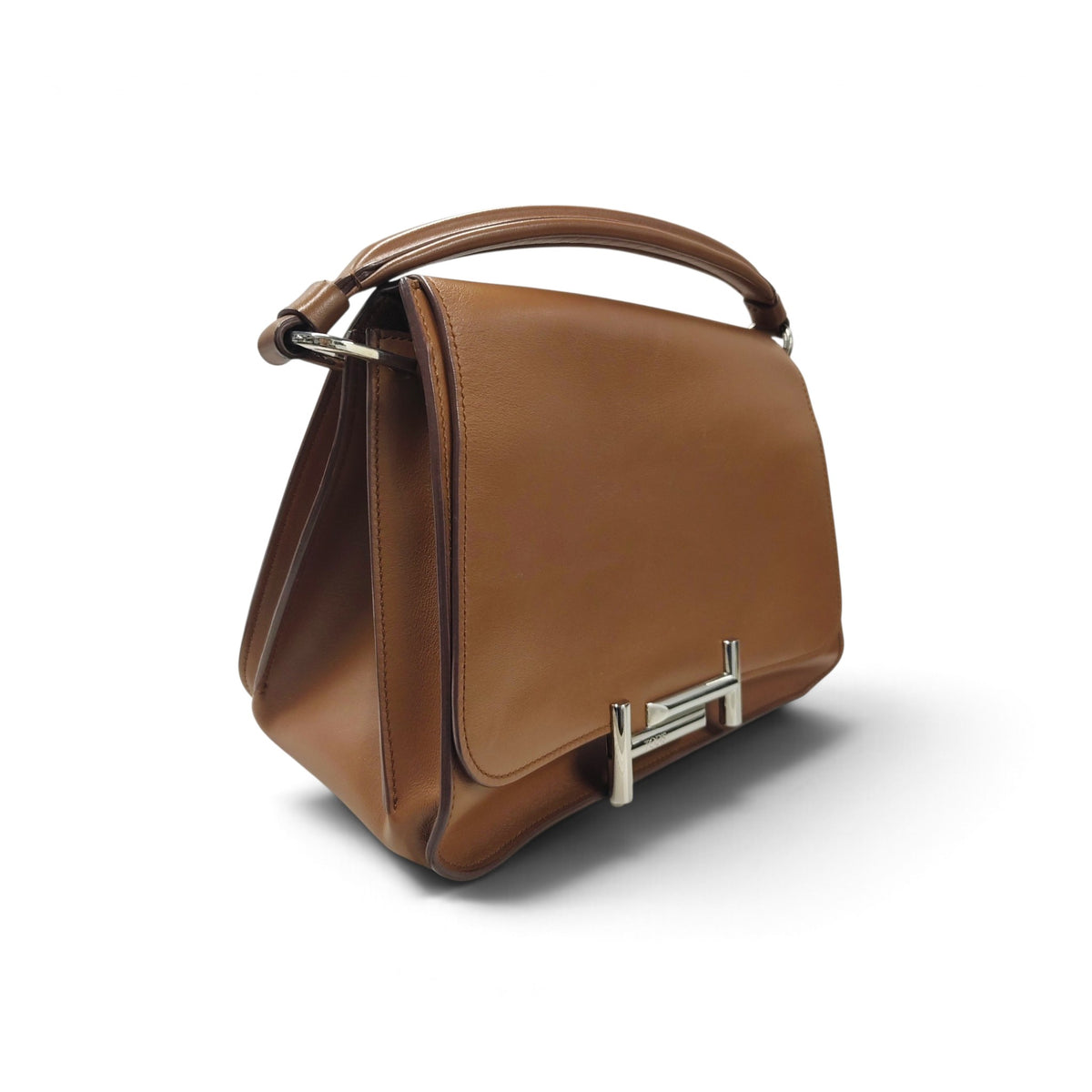 TOD'S Double T 2WAY Bag (AB) Brown Small Damage A048