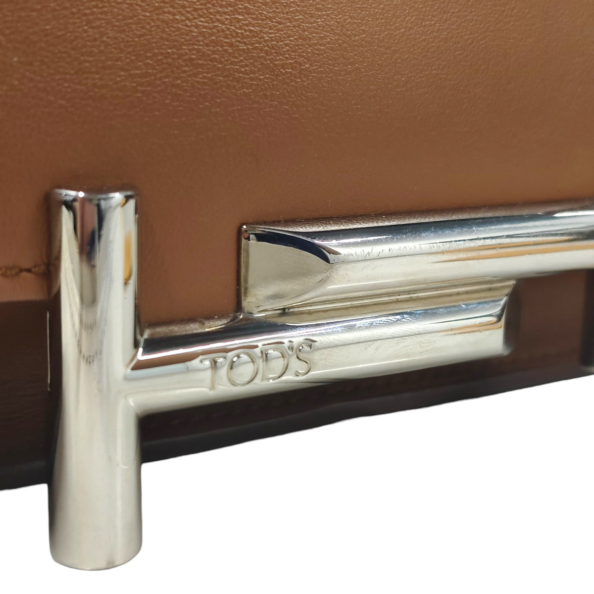 TOD'S Double T 2WAY Bag (AB) Brown Small Damage A048