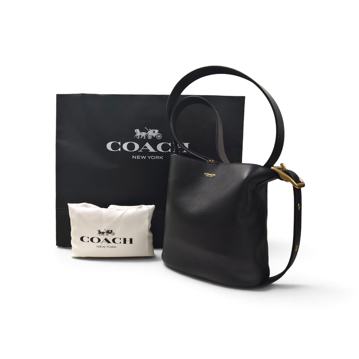 COACH Shoulder Bag Rank (B) Black Bleeker Bucket Bag 21 CX07