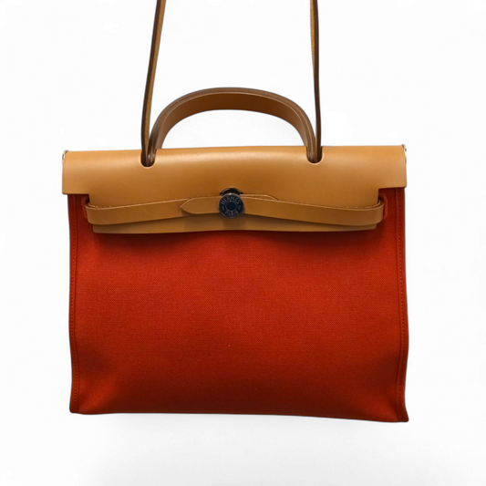 HERMES 2 WAY Bag Herbag 31 *Tag damage * Brown/Red Rank AB
