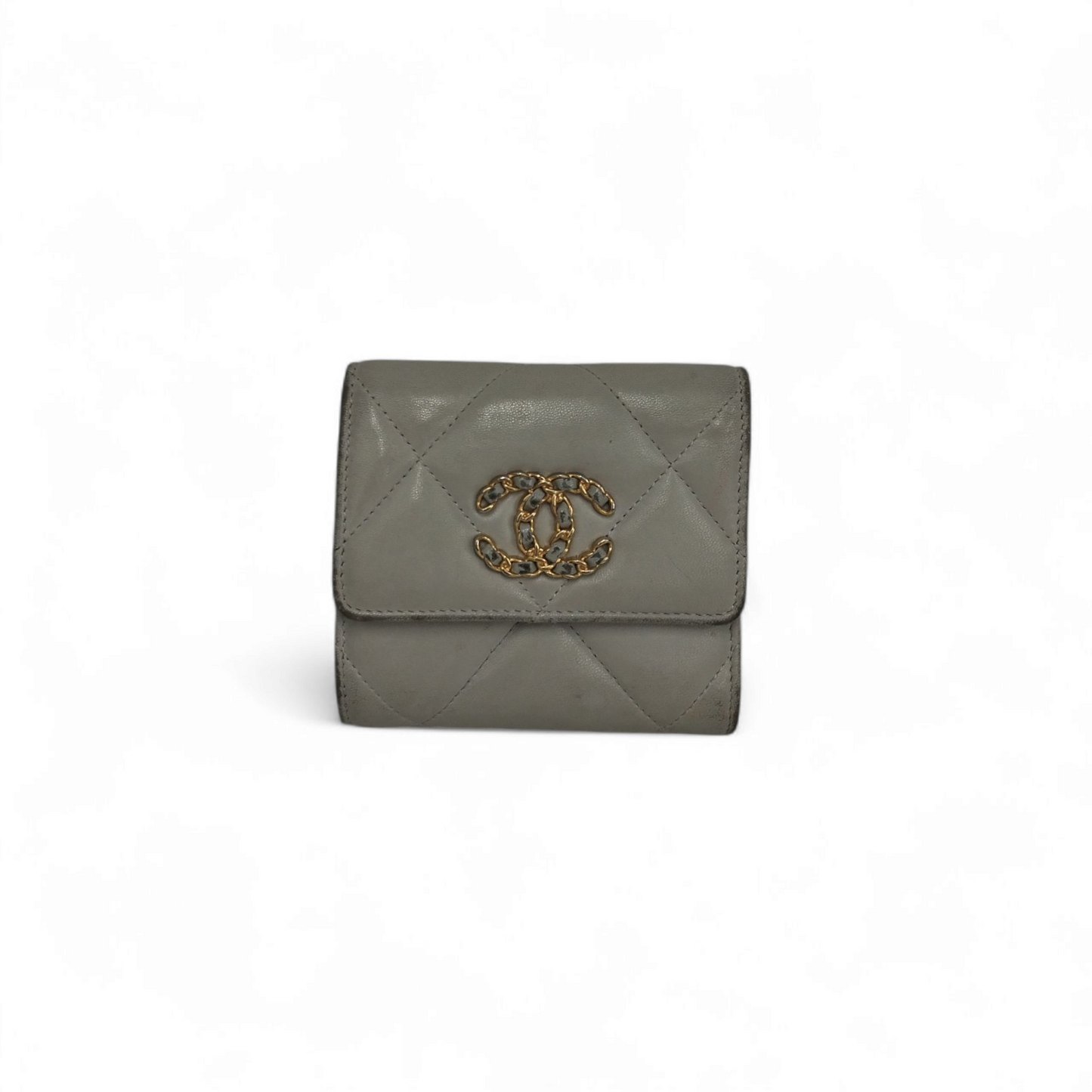 CHANEL Wallet AP1180 Light Gray Stian 31459643 Rank (C)