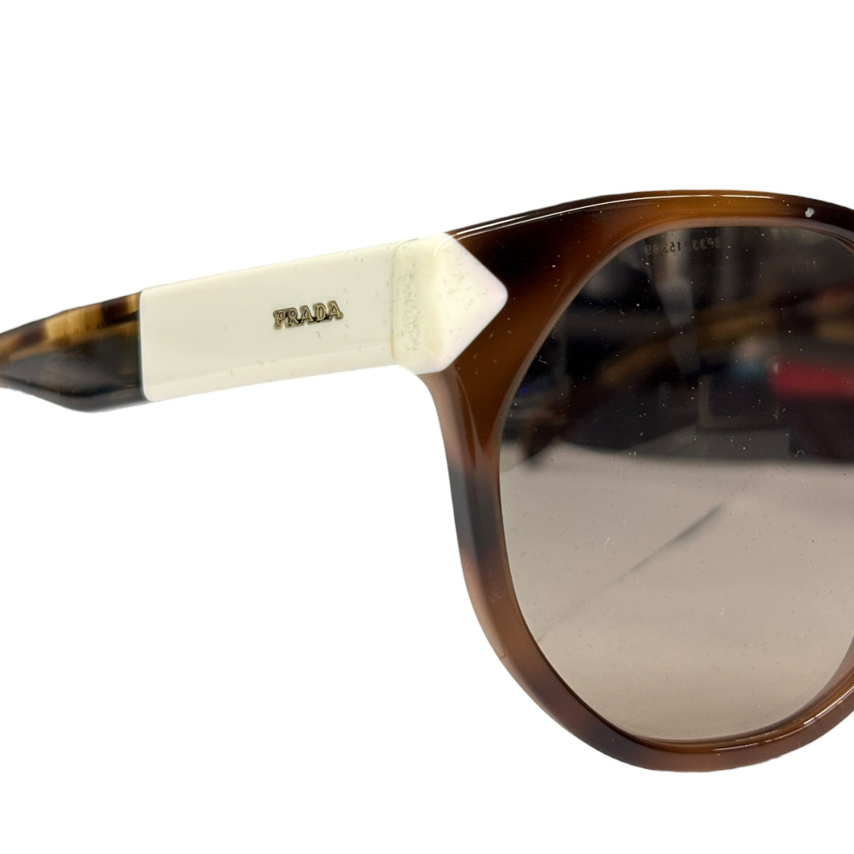 PRADA Sunglasses SPR11T White/Brown With Box Rank (A)