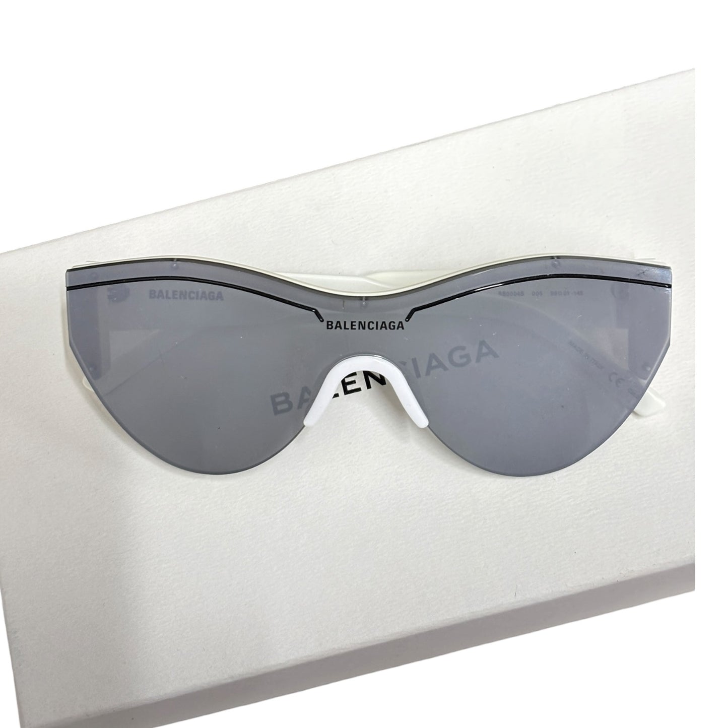 Balenciaga Sunglasses BB0004S White/Gray Rank (B) With Box
