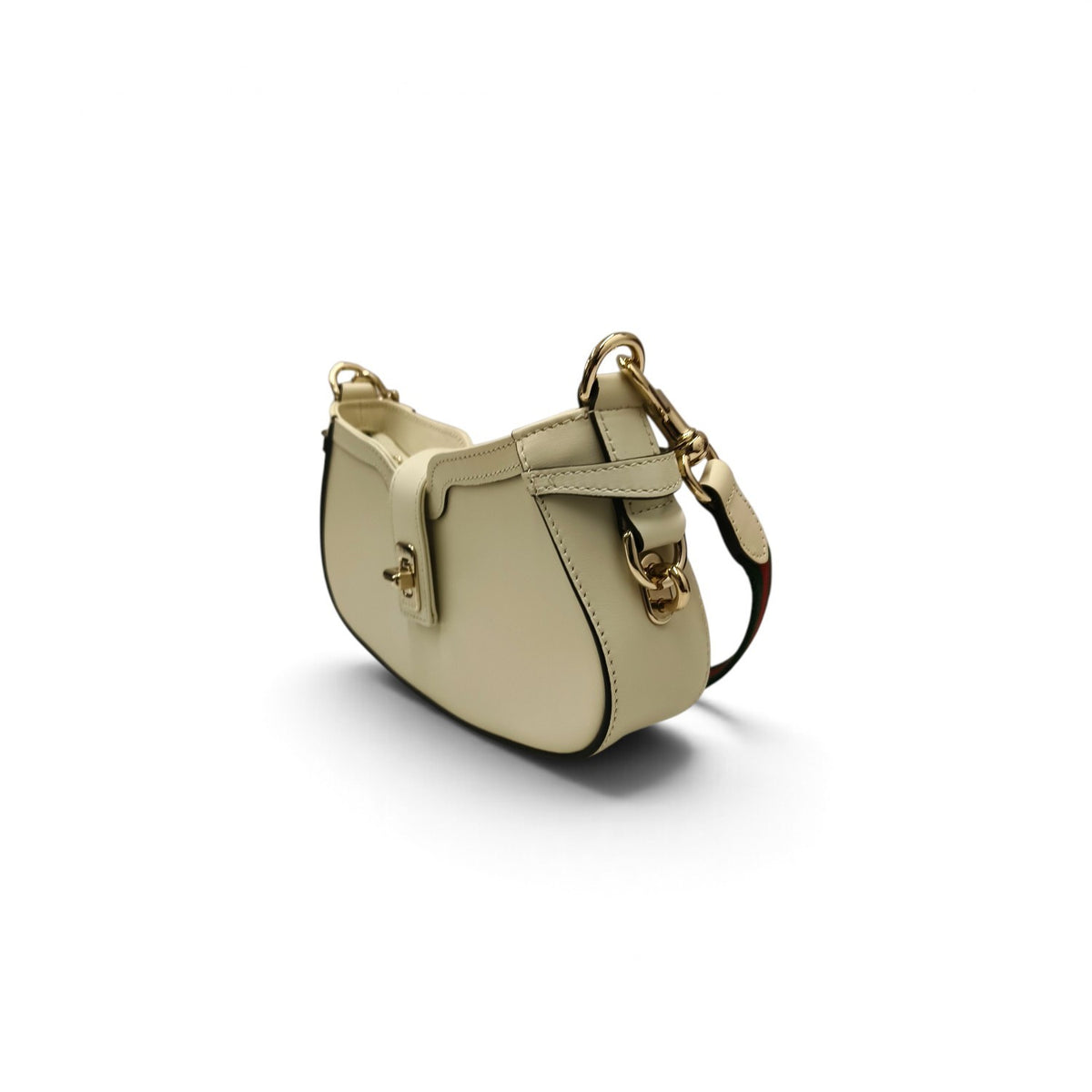 GUCCI Semi Shoulder Bag 786015 Ivory 498879 Moon Side Mini Rank A