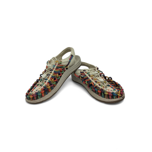 KEEN Sandal Size 38.5 Lady's Beige/Multicolor Stain 102563 Rank B