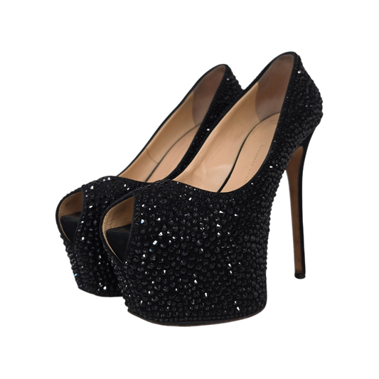 GIUSEPPE ZANOTTI High Heels Pumps 37 Lady's Black Rank (B) Stain