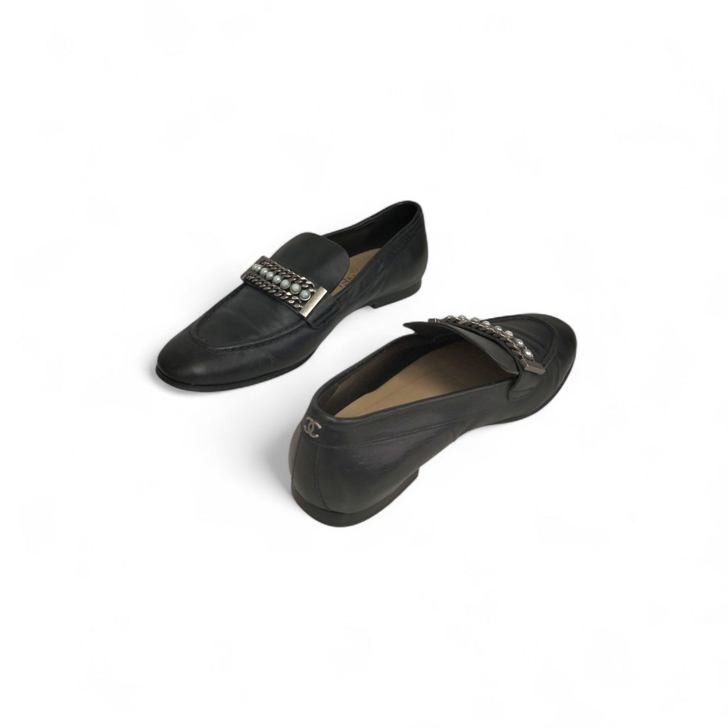 CHANEL Loafers 37C Lady's Black AG33155 Rank (B)