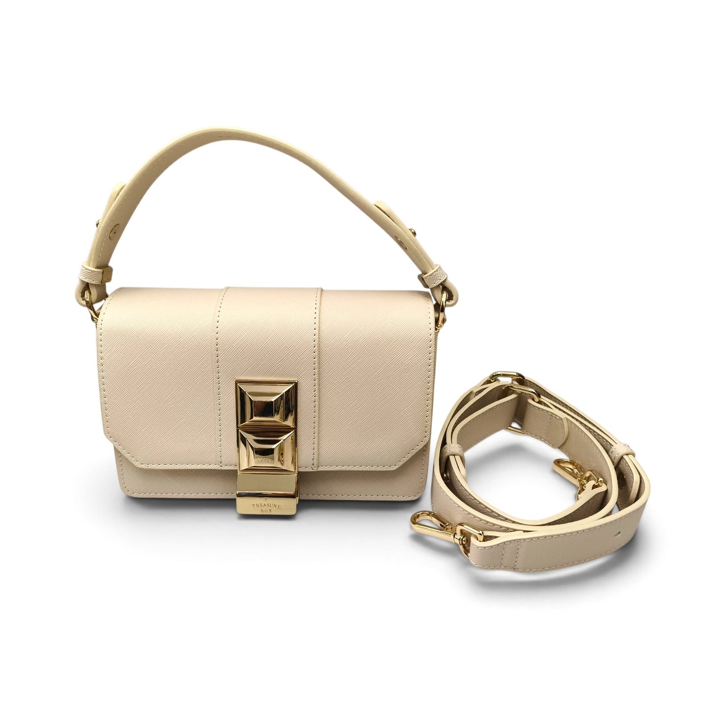 A TREASURE BOX 2WAY Bag Ivory *Stain* Rank B