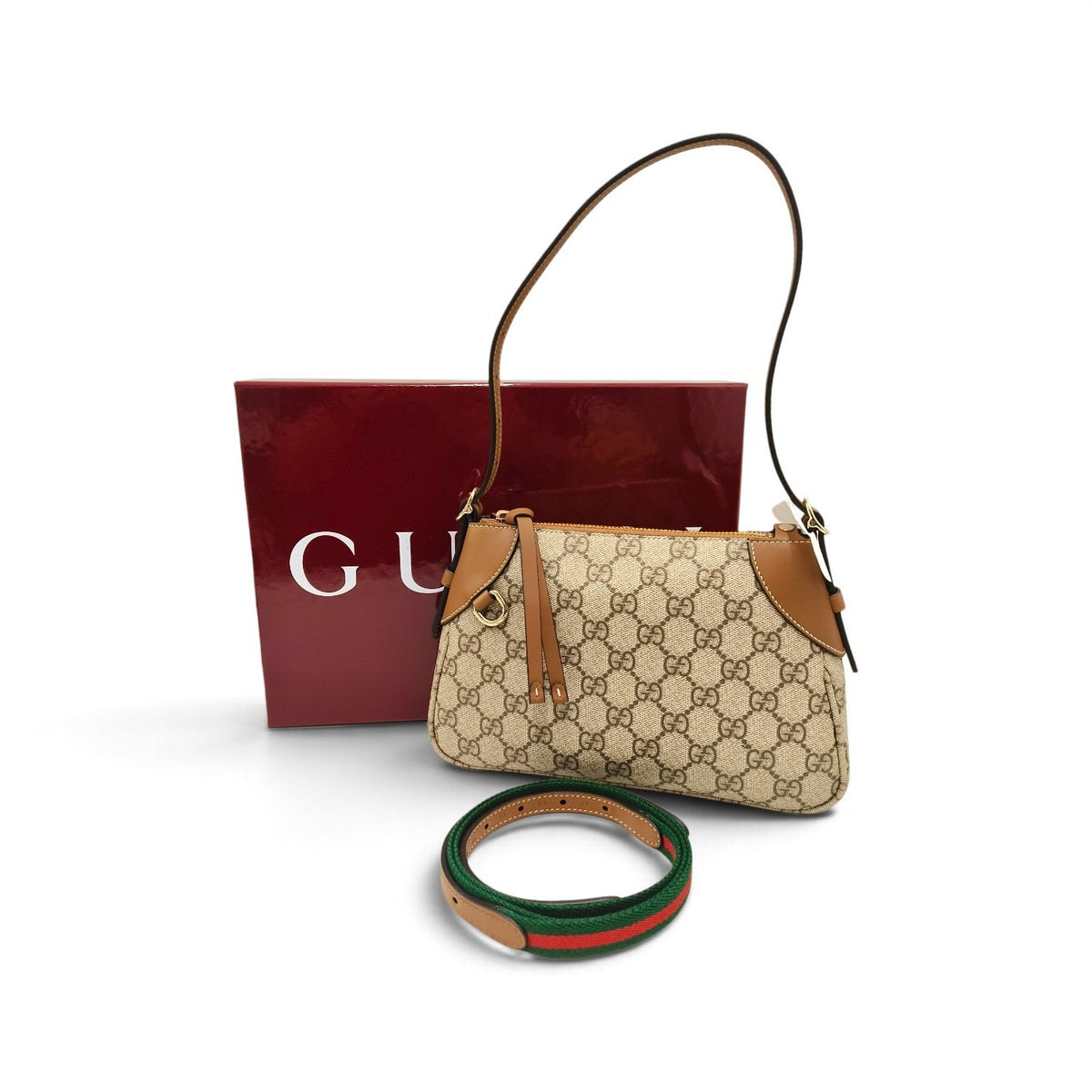 GUCCI 2WAY Bag 815218 Brown 498879 GG Emblem Small
