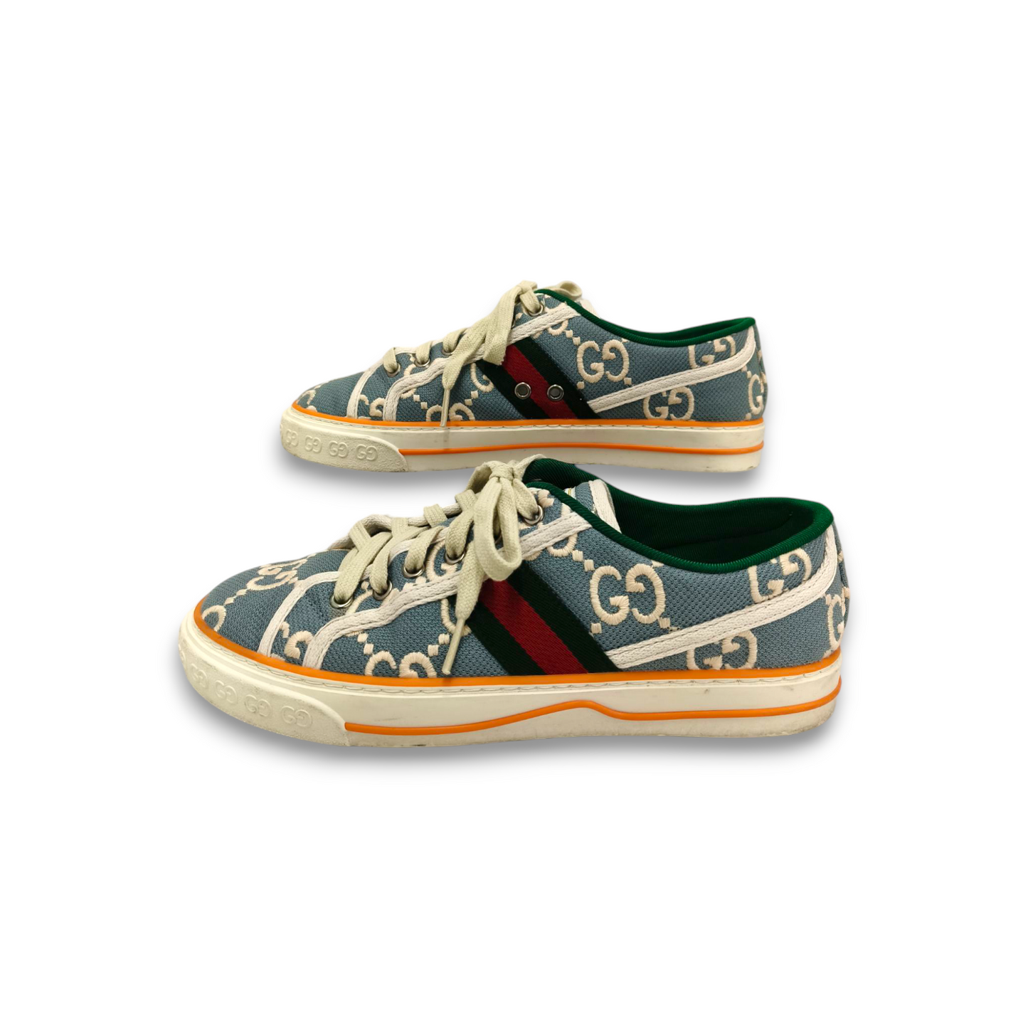 GUCCI Sneaker SIZE 40 Mens 606110 Blue/White TENISS 1977 *Stain* Rank B