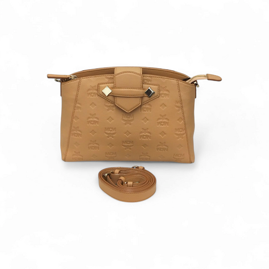 MCM Shoulder Bag MWRAASE02N6001 Brown Stain 10032006 Rank (B)