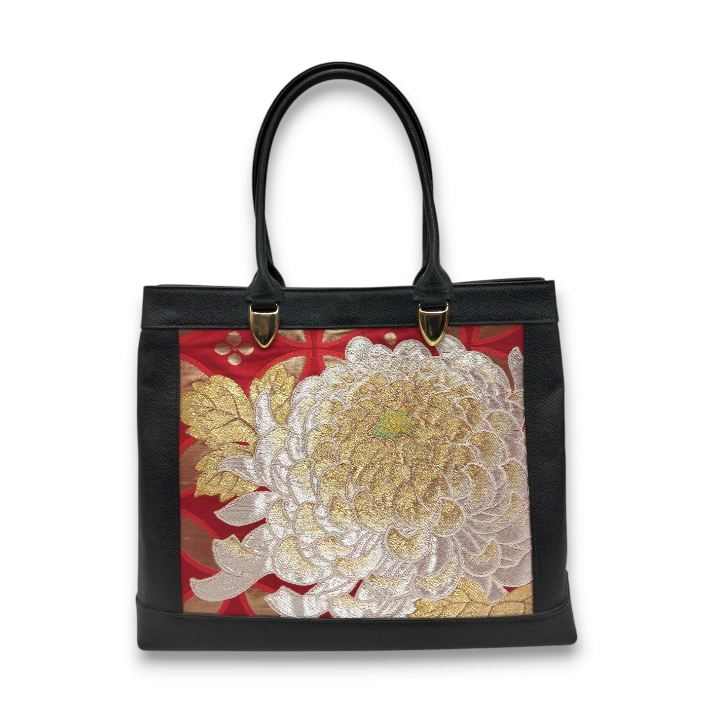 Midori Obi Arts Obi Remake Shoulder Bag Black/Red/Gold