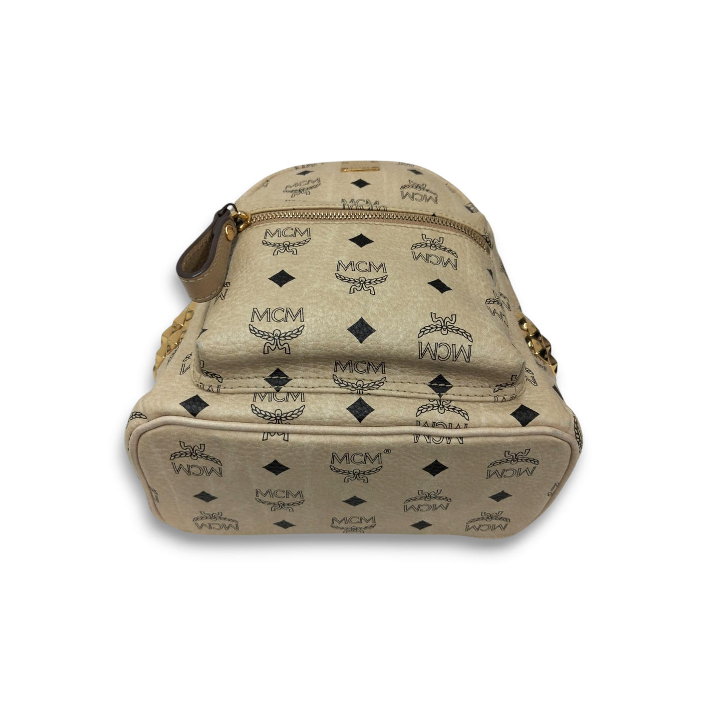 MCM Backpack MMK3AVE41IG001 Beige *Stain* Rank B