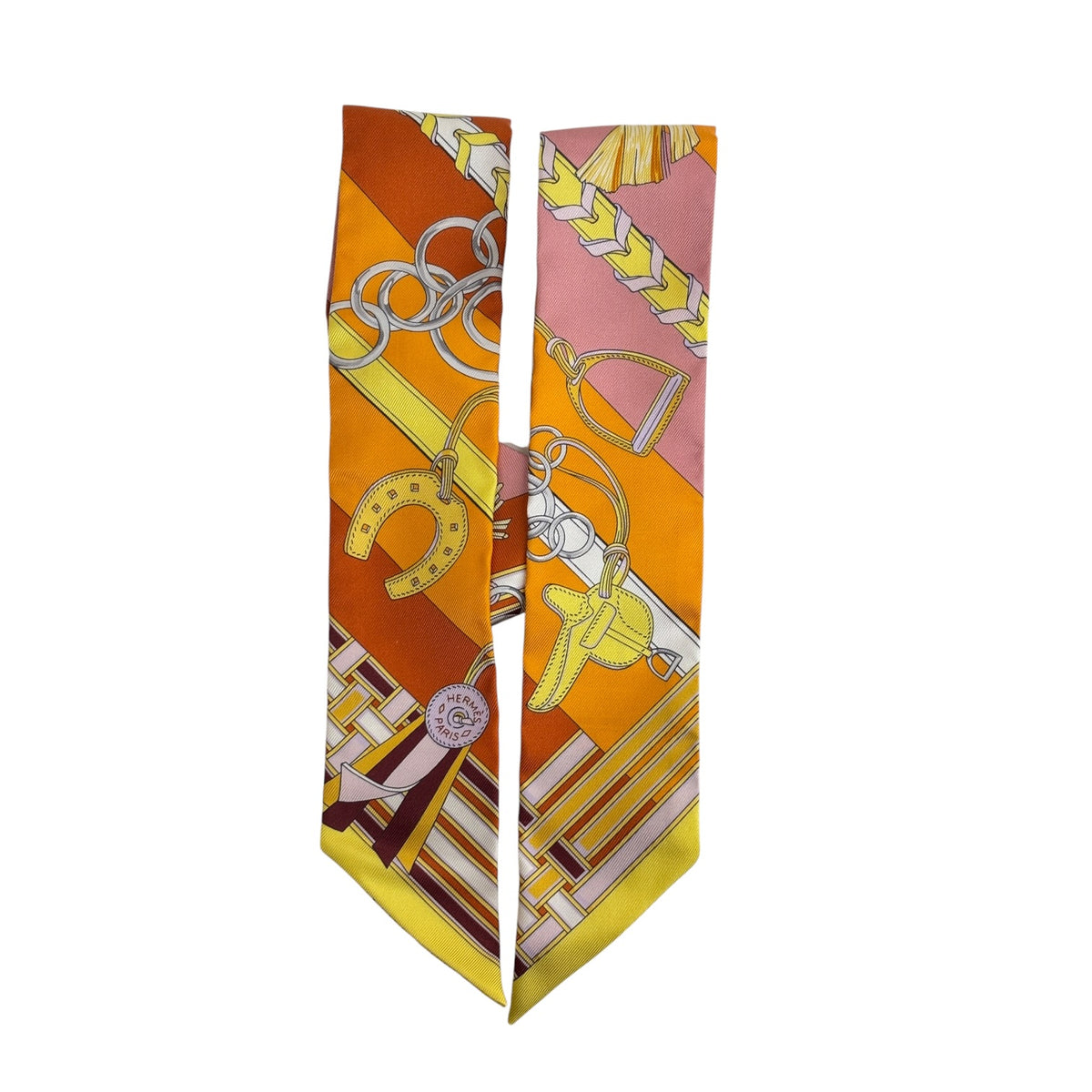 HERMES twilly BRIDES ET GRIS Multi Color Rank (B)