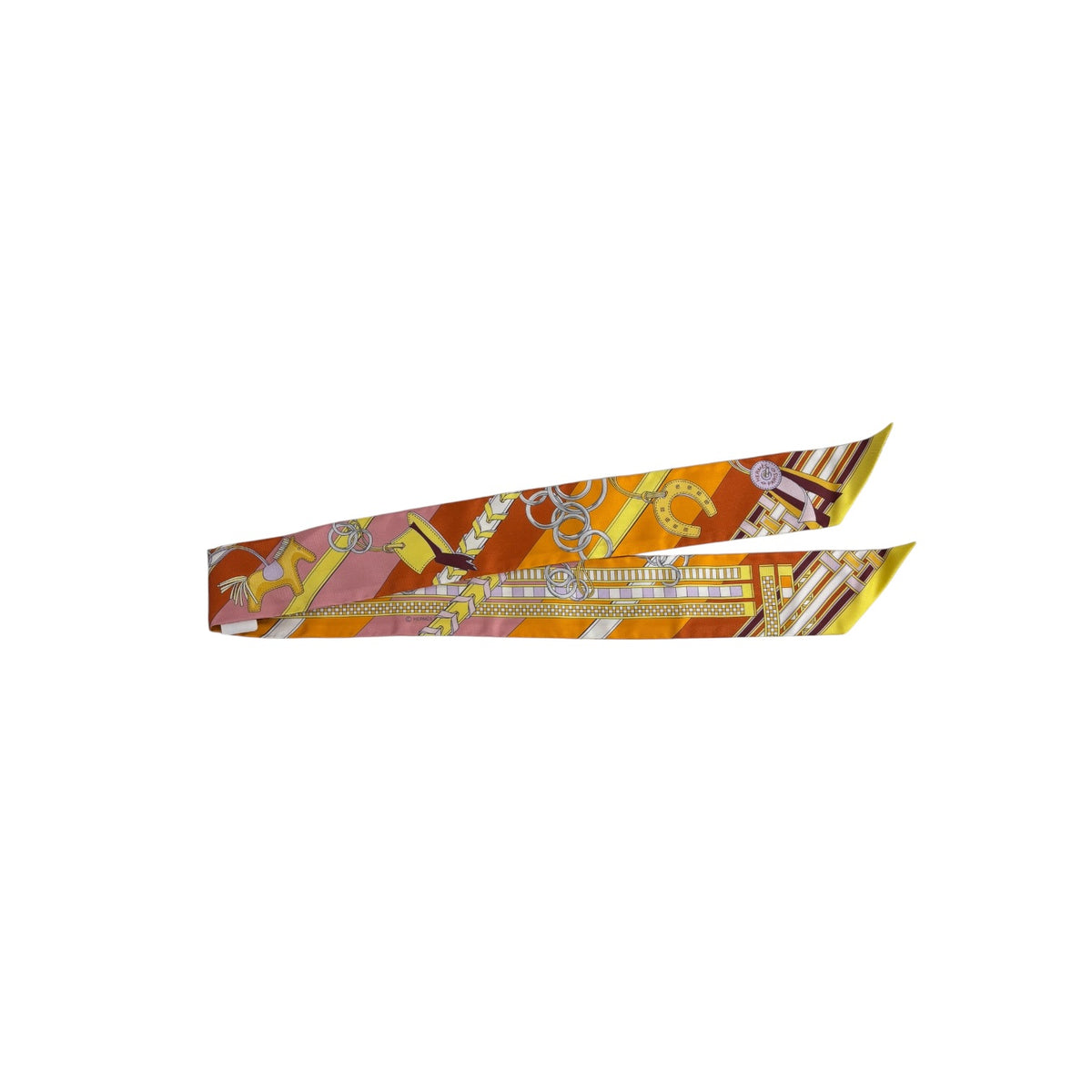 HERMES twilly BRIDES ET GRIS Multi Color Rank (B)