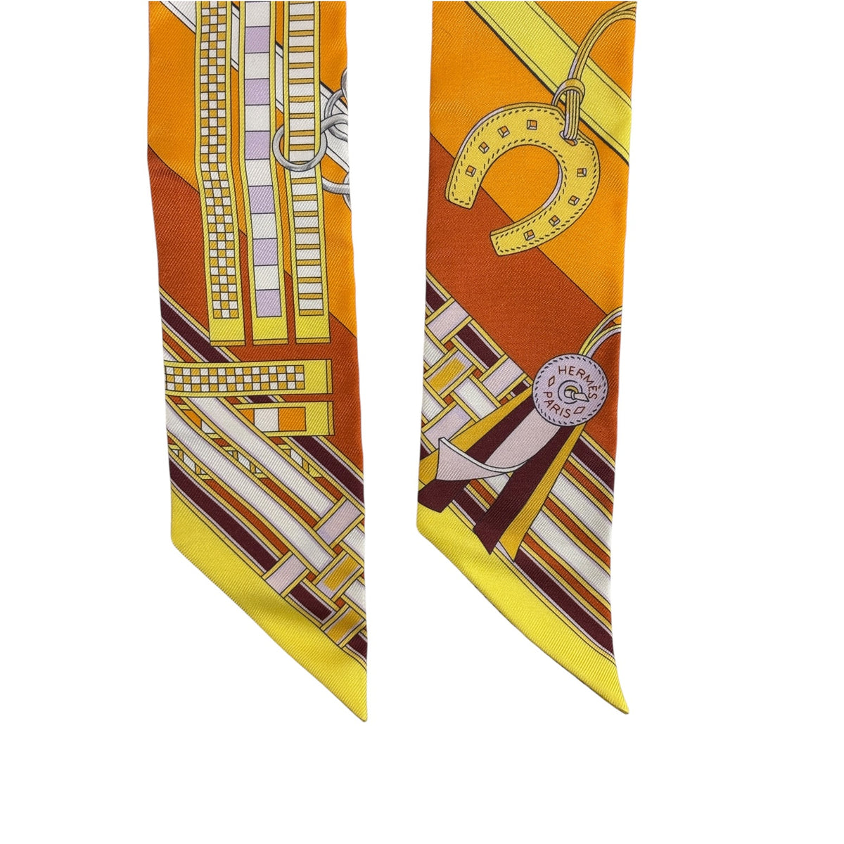 HERMES twilly BRIDES ET GRIS Multi Color Rank (B)
