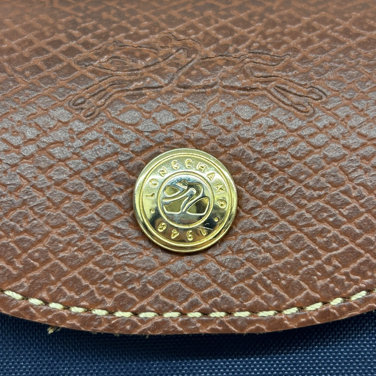 LONGCHAMP Mini Bag 34175089P68 Navy/Brown Damage Rank (B)