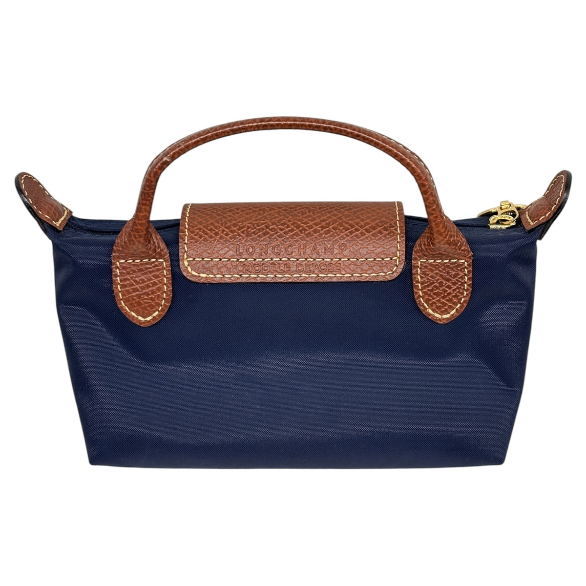 LONGCHAMP Mini Bag 34175089P68 Navy/Brown Damage Rank (B)
