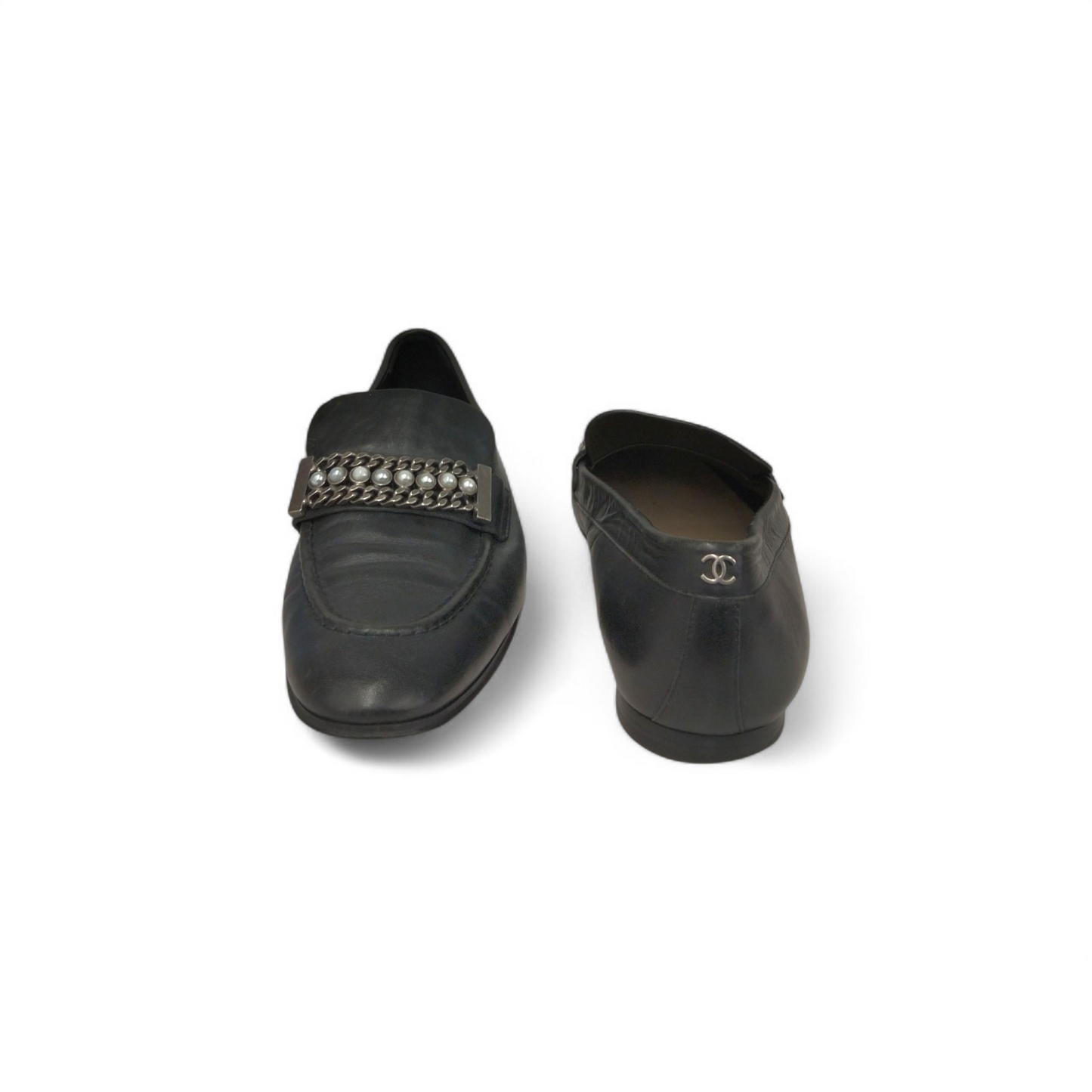 CHANEL Loafers 37C Lady's Black AG33155 Rank (B)