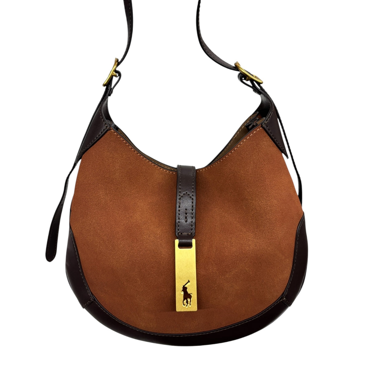 POLO RALPH LAUREN Shoulder bag ID SUEDELARGE Brown Rank (B)