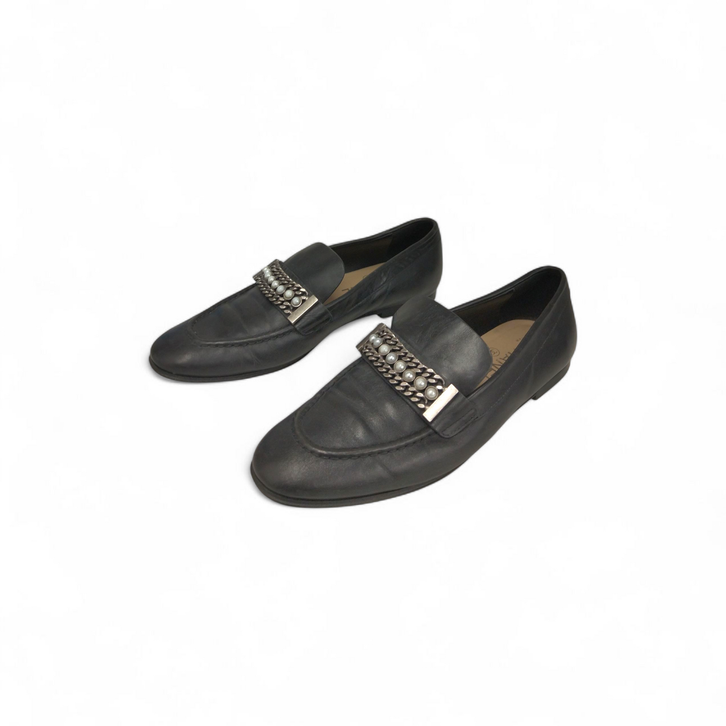 CHANEL Loafers 37C Lady's Black AG33155 Rank (B)