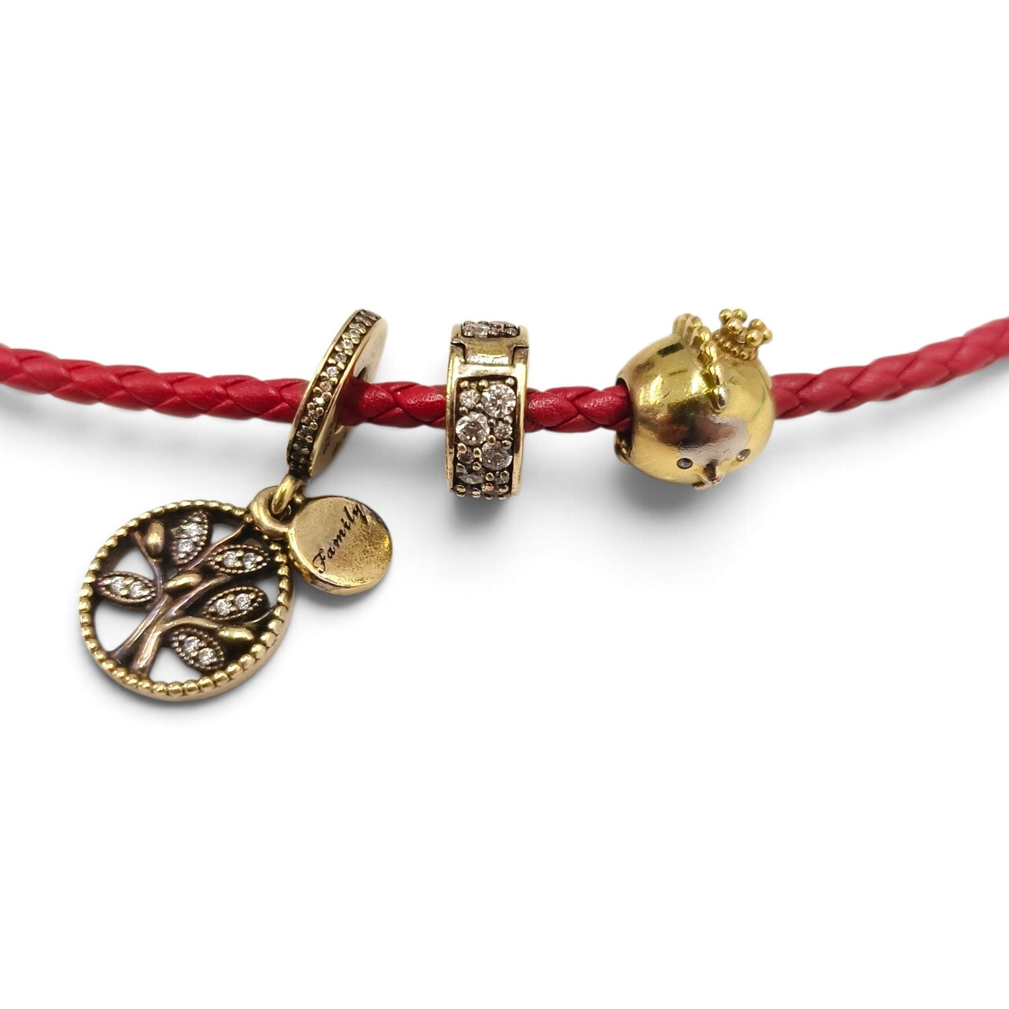 Bracelet PANDORA Red And Gold With Charm 3P