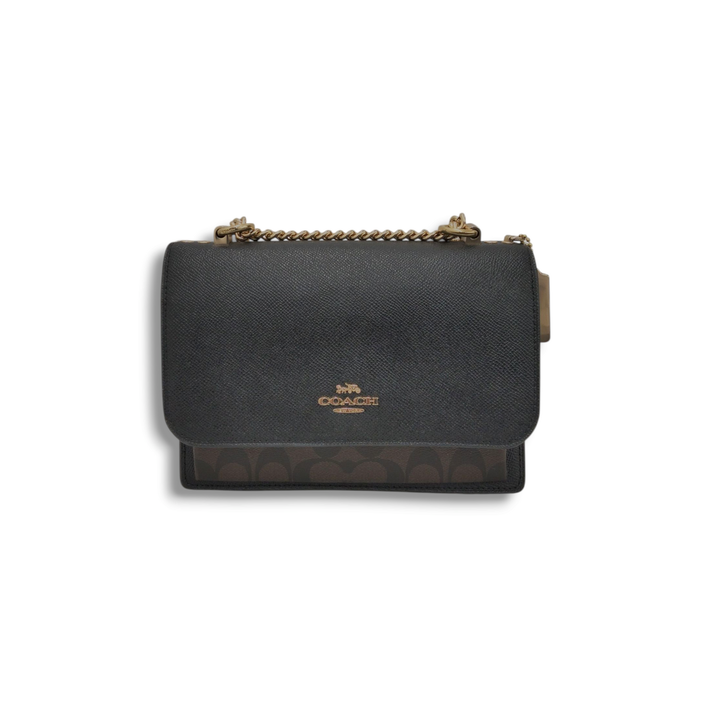 COACH Shoulder Bag 91019 Black/Brown *Stain* Rank B