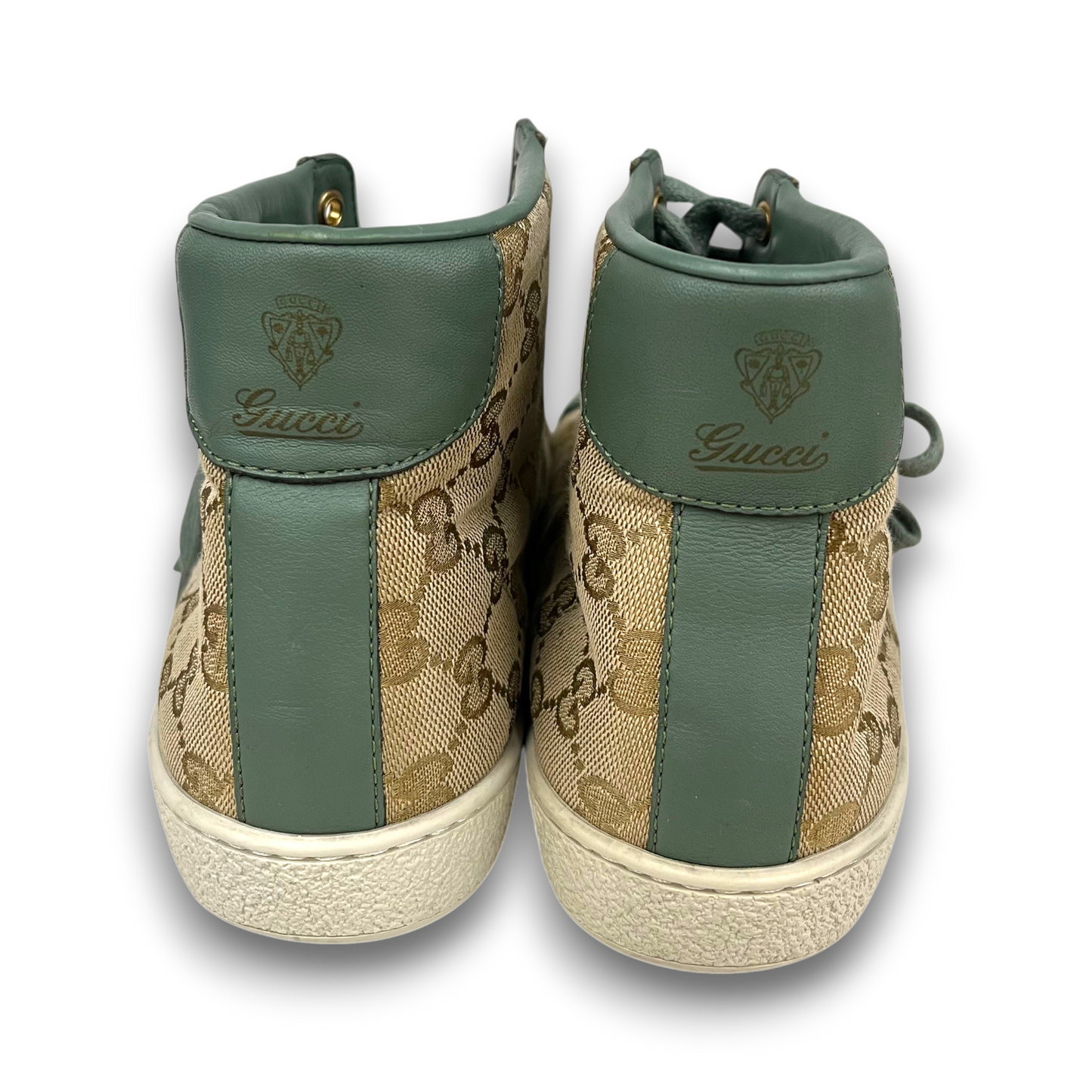 GUCCI Sneaker SIZE 37.5 387993 Lady's Beige/Green Rank(B) Scratch