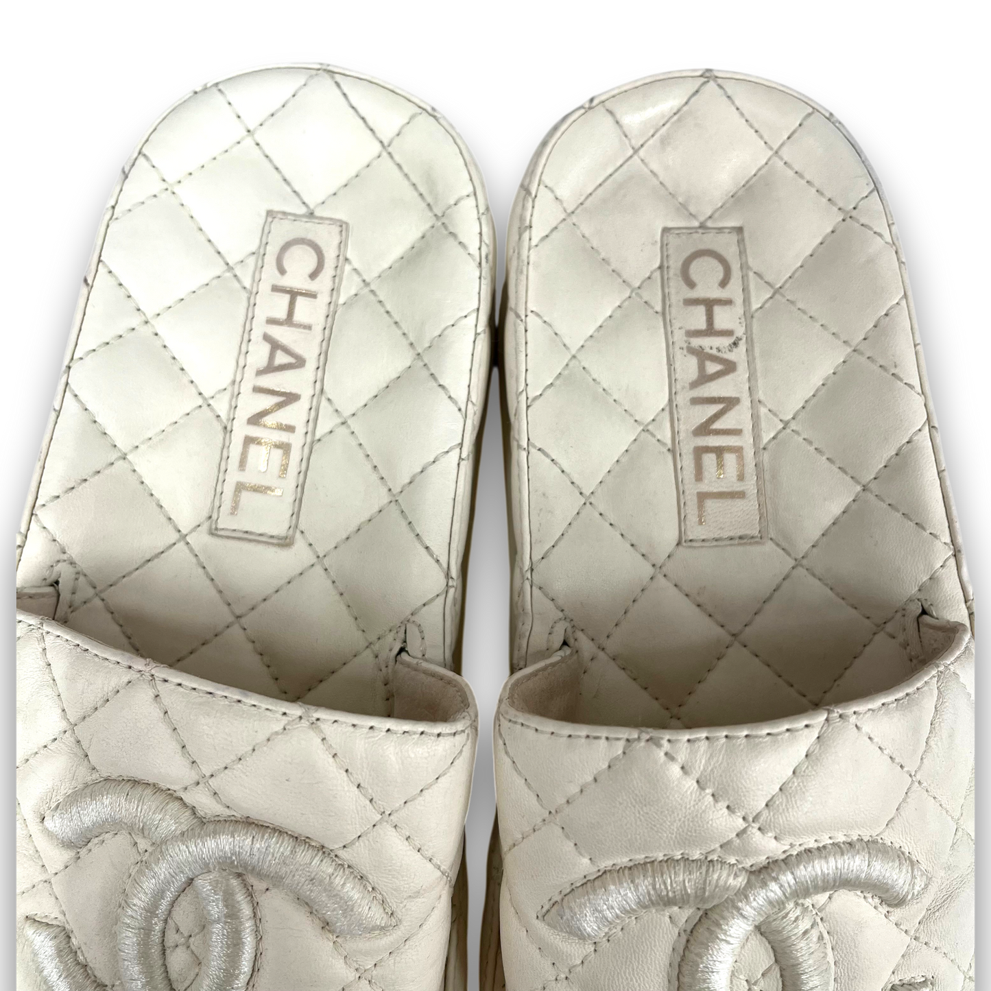 CHANEL Sandal SIZE 37 G36901  Lady's White Rank(B) Diss Color