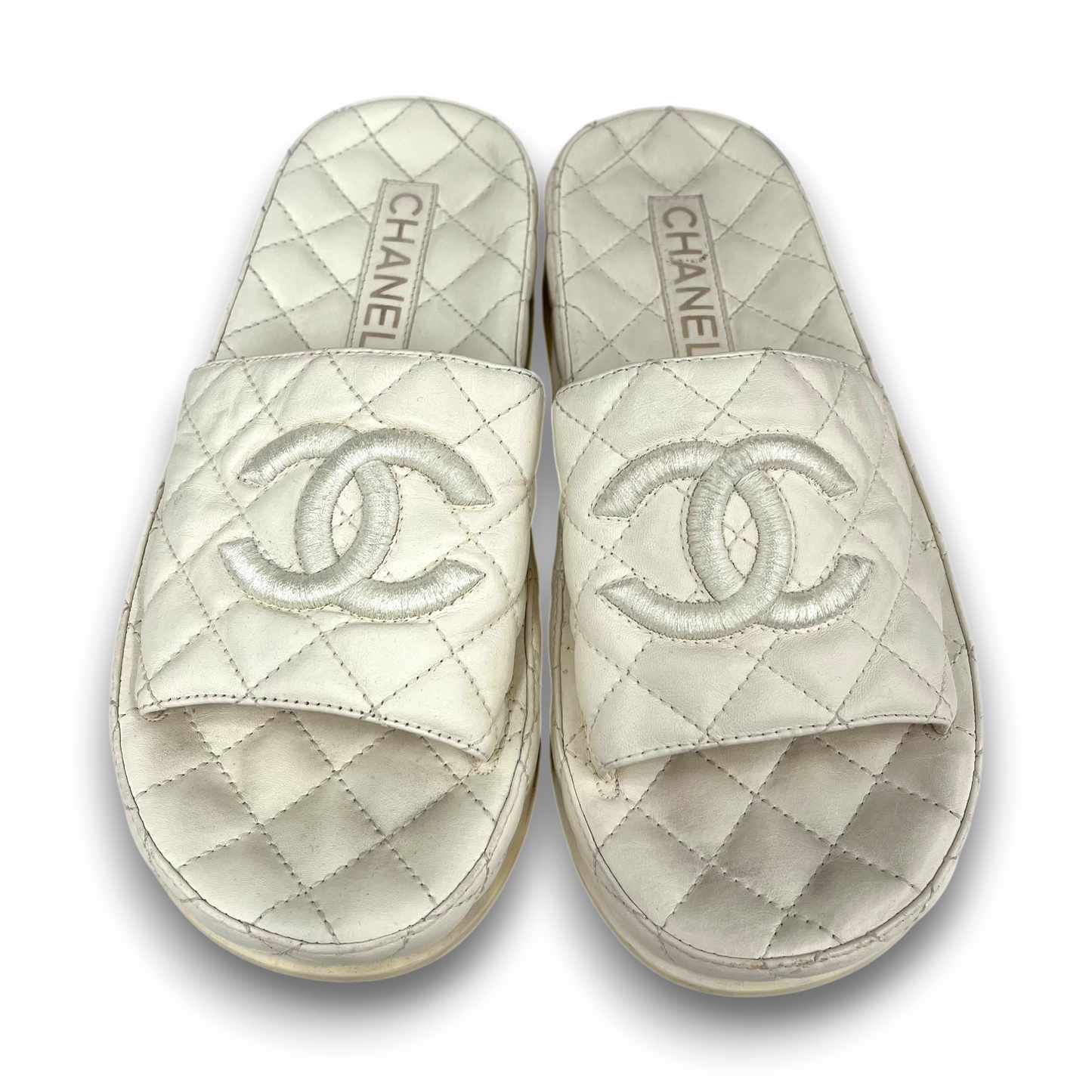CHANEL Sandal SIZE 37 G36901  Lady's White Rank(B) Diss Color
