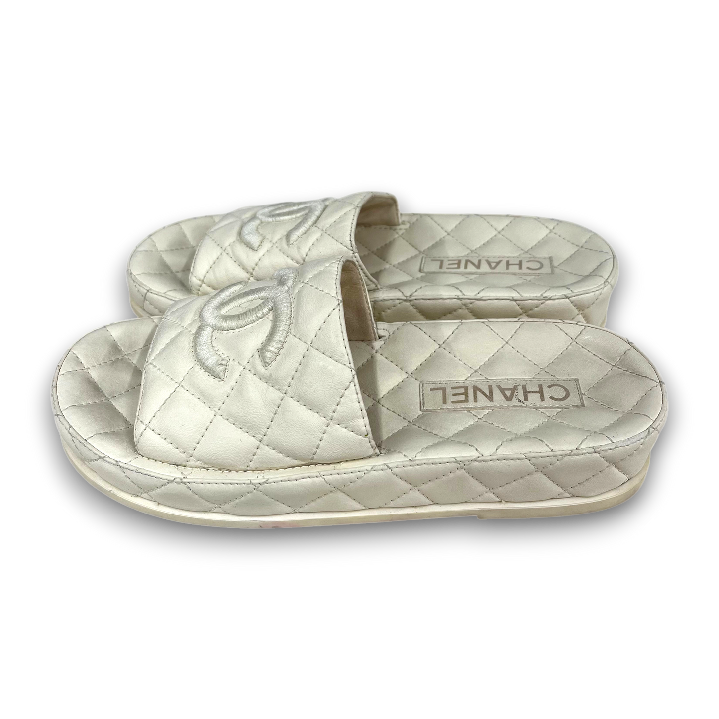 CHANEL Sandal SIZE 37 G36901  Lady's White Rank(B) Diss Color