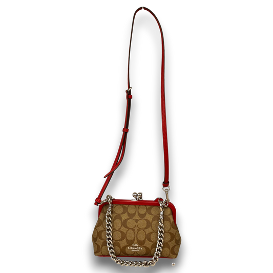 COACH 2WAY Bag CH512 Brown/Red Rank(B) Damage