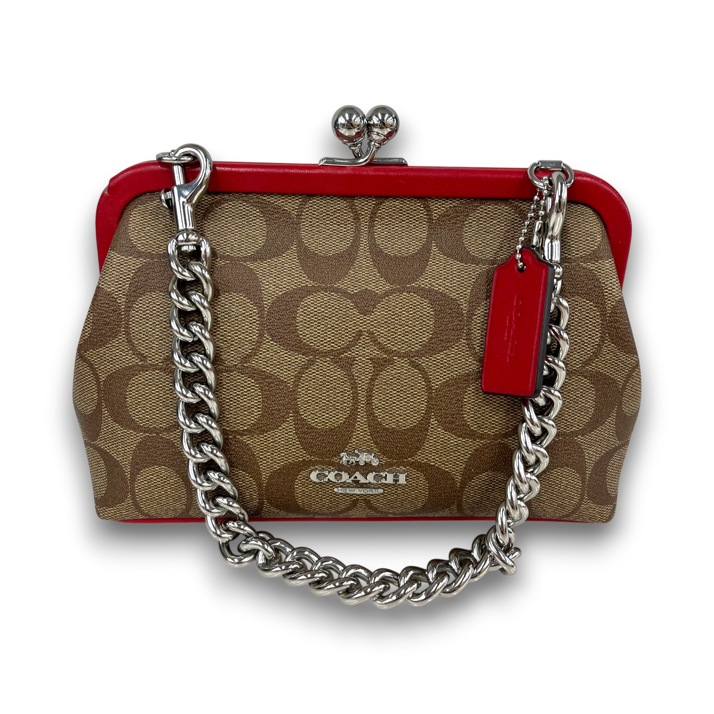 COACH 2WAY Bag CH512 Brown/Red Rank(B) Damage