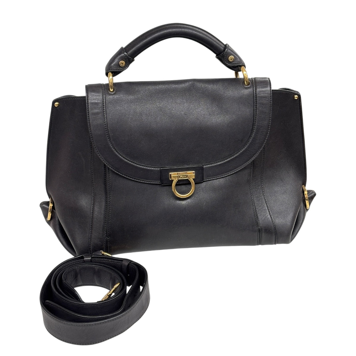SALVATORE FERRAGAMO 2 WAY Bag FZ-2-G395 Black