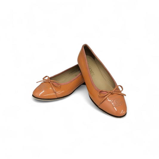 CHANEL Pumps 36 Lady's Orange *Stain* G02819 Rank B