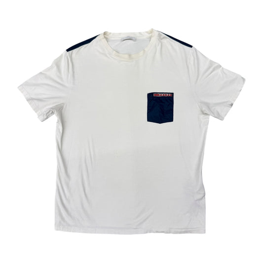 PRADA SPORTS T-Shirt Size XL Mens White Stain