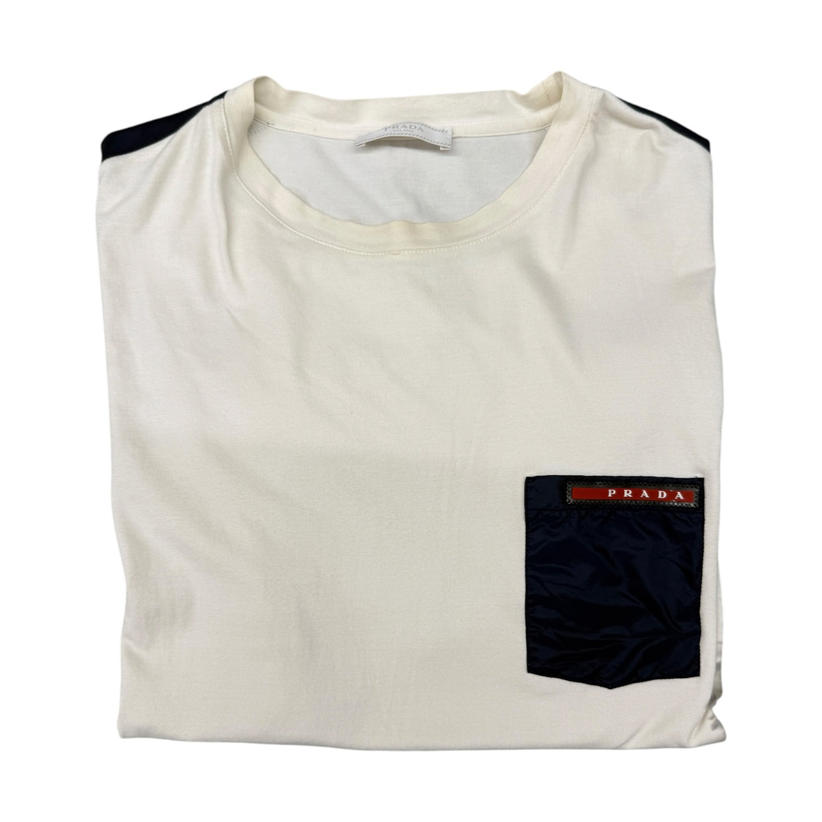 PRADA SPORTS T-Shirt Size XL Mens White Stain