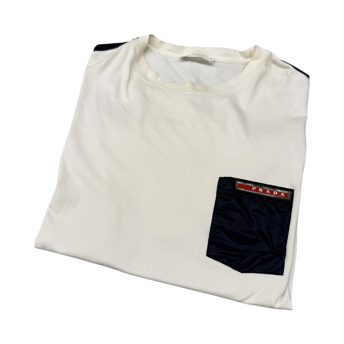 PRADA SPORTS T-Shirt Size XL Mens White Stain
