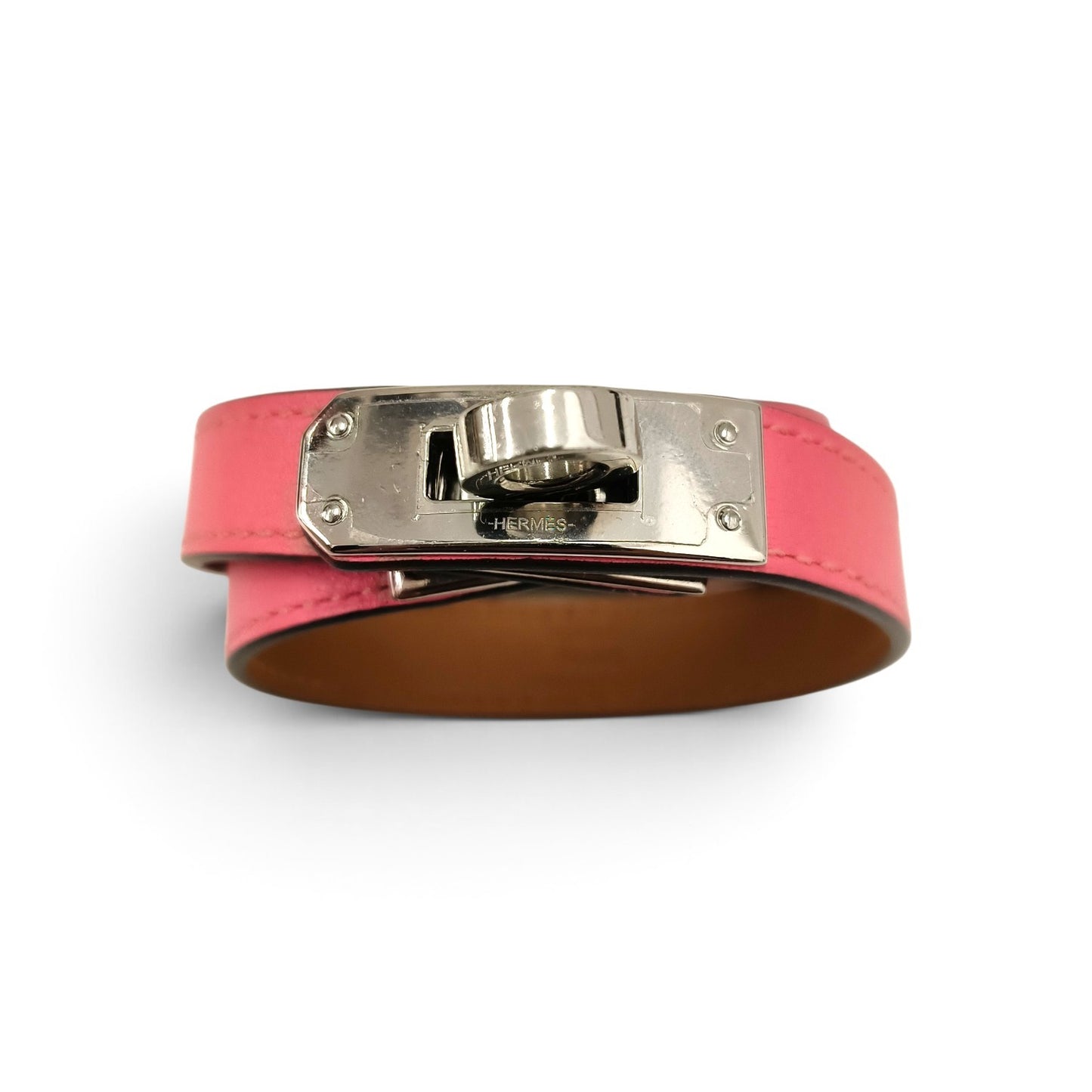 Bracelet HERMES Pink And Silver Mini Kelly Double A FS 004 GX  Rank B