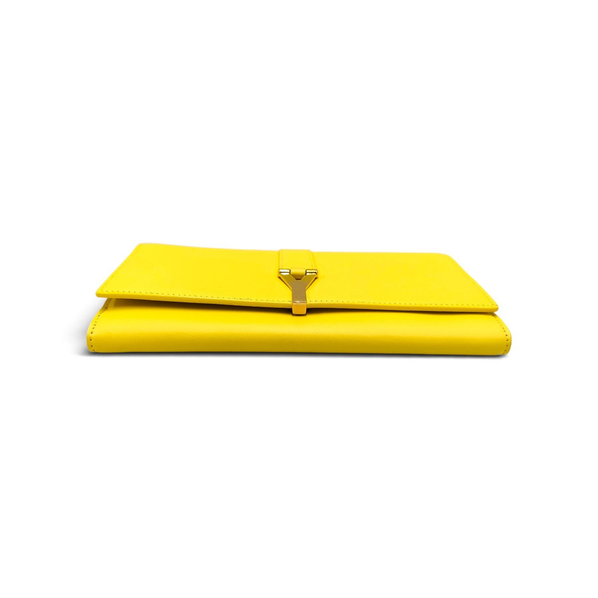 Yves Saint Laurent Long Wallet Yellow Small INN3149951013 Y Line Continental *Stain* Rank AB