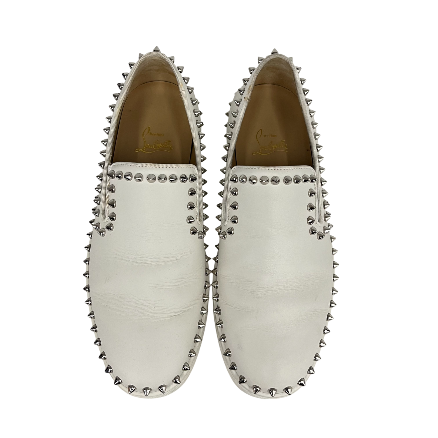 Sneaker Christian Louboutin Mens White PIK BOAT FLAT Men's SIZE 41