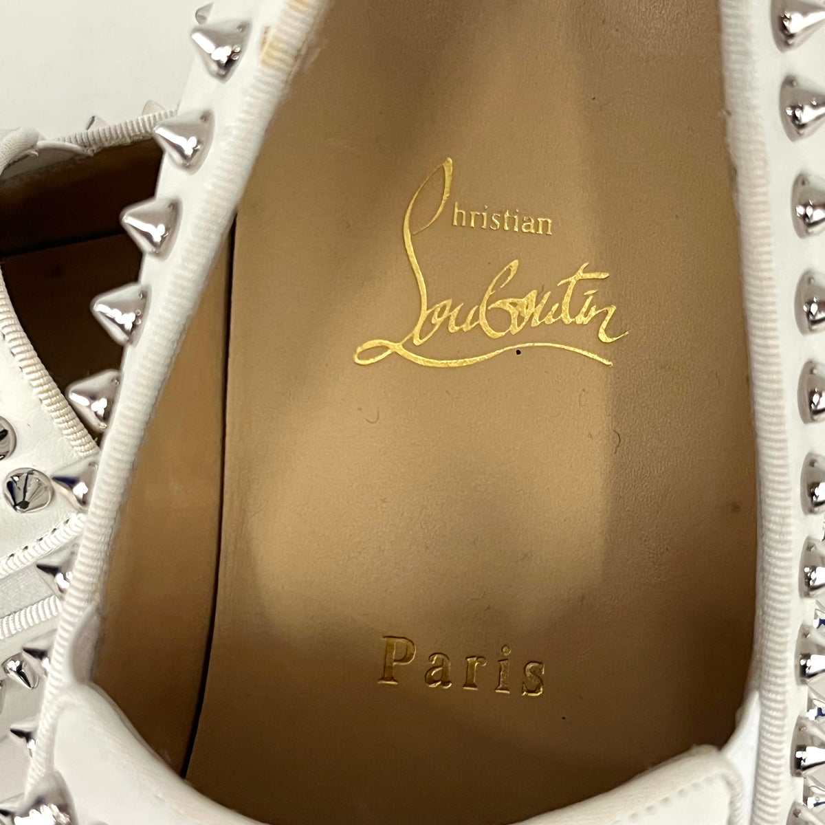 Sneaker Christian Louboutin Mens White PIK BOAT FLAT Men's SIZE 41