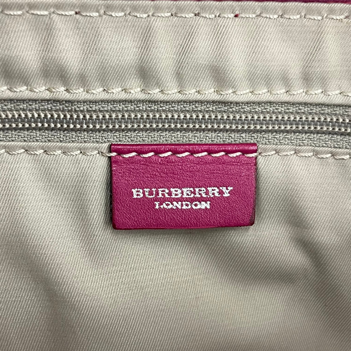BURBERRY LONDON Shoulder Bag Rank (B) Shocking Pink Damage Canvas Leather Trimmed
