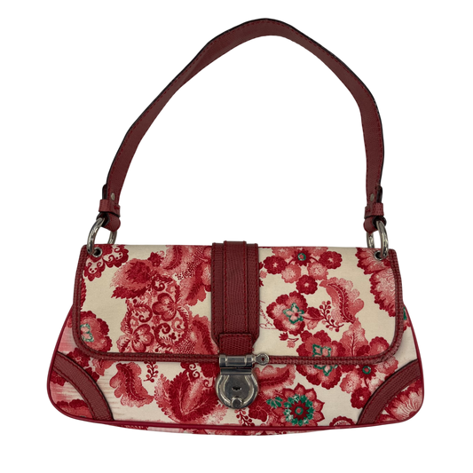 BURBERRY LONDON Shoulder Bag Rank (B) Shocking Pink Damage Canvas Leather Trimmed