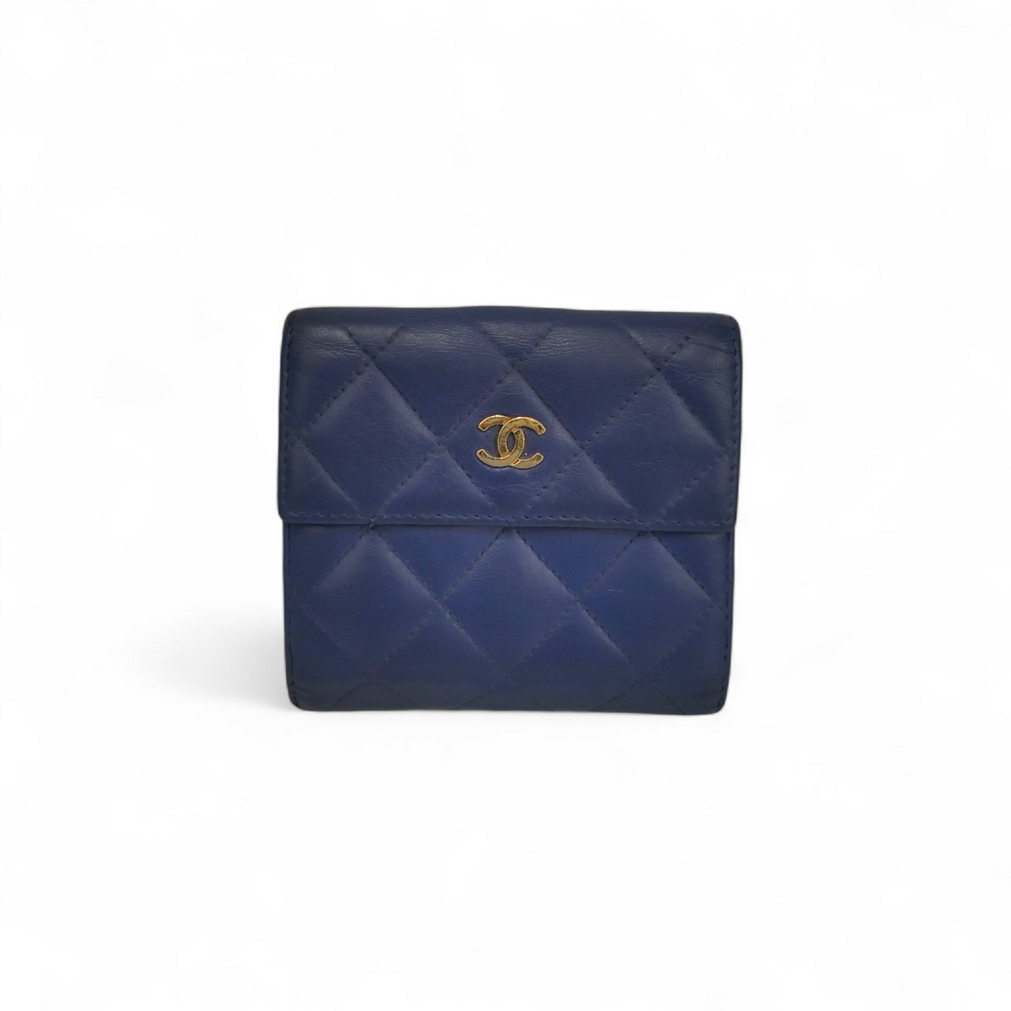 CHANEL WAllet Matrasse Blue Scratch/Stain 17524645 RAnk(C)