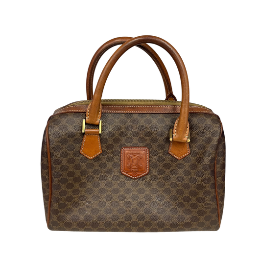 CELINE Mini Boston Bag VINTAGE Rank (B) Brown Scratch MC98/2