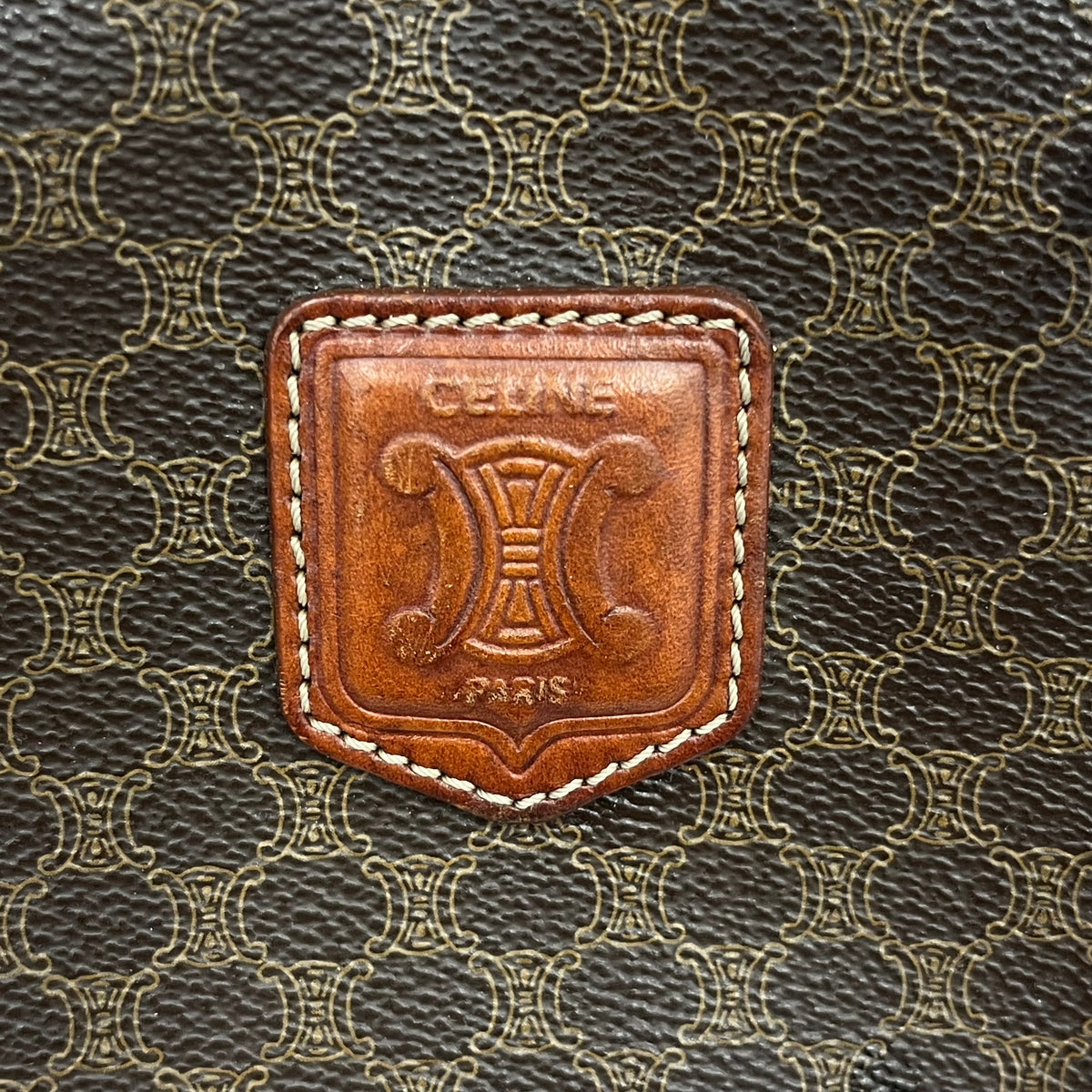 CELINE Mini Boston Bag VINTAGE Rank (B) Brown Scratch MC98/2