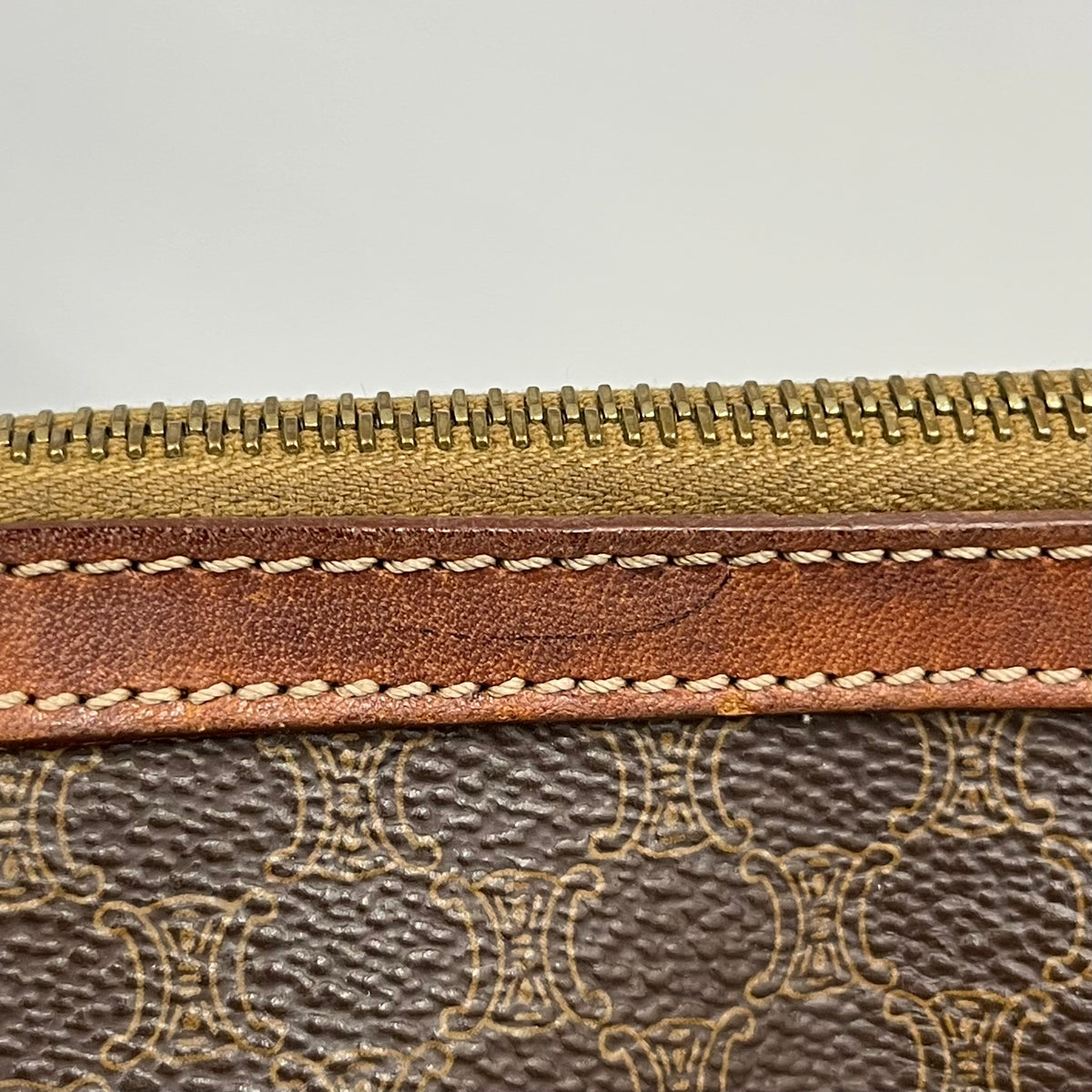 CELINE Mini Boston Bag VINTAGE Rank (B) Brown Scratch MC98/2