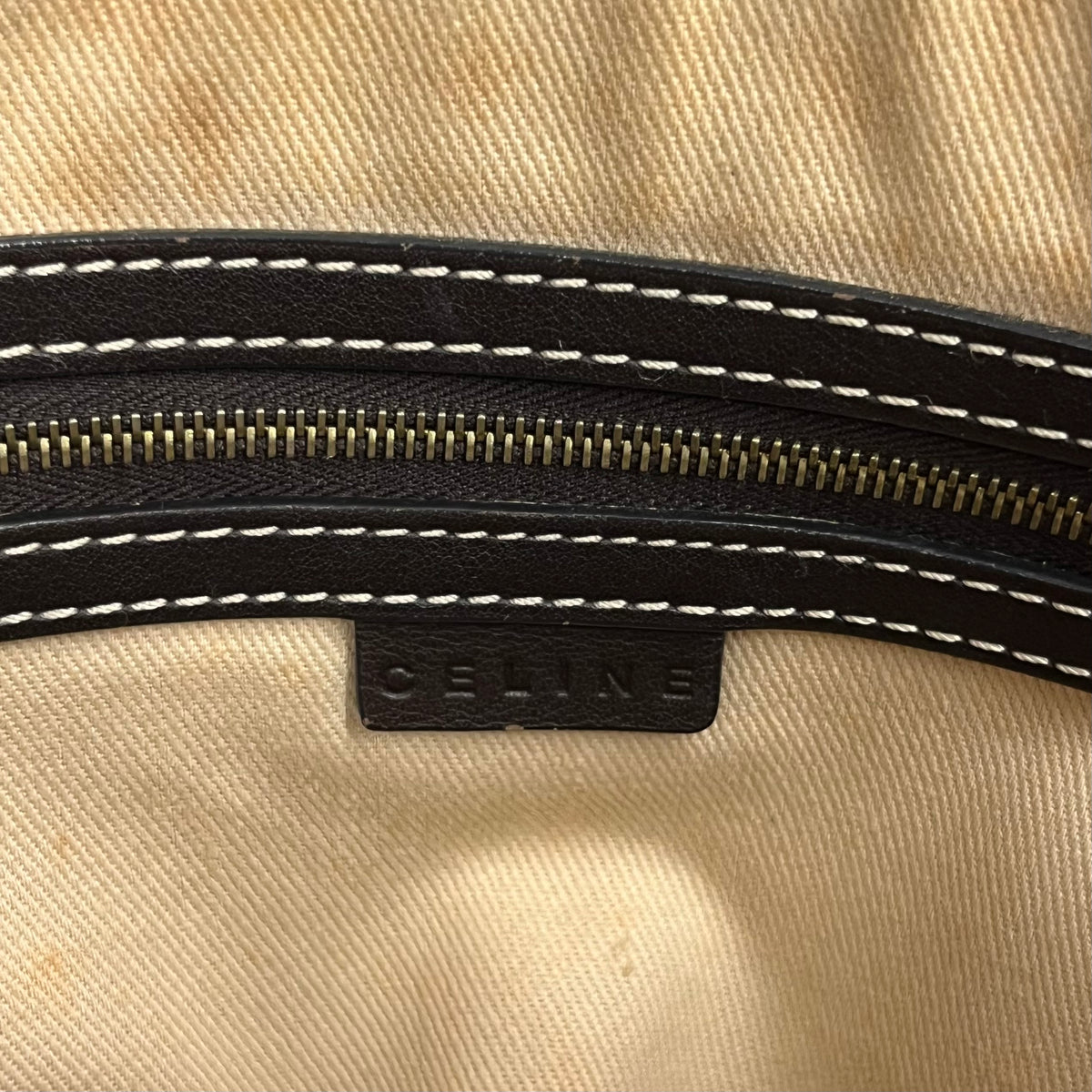 CELINE 2WAY Shoulder Bag Rank (BC) Beige Scratch/Stain SA 00/46